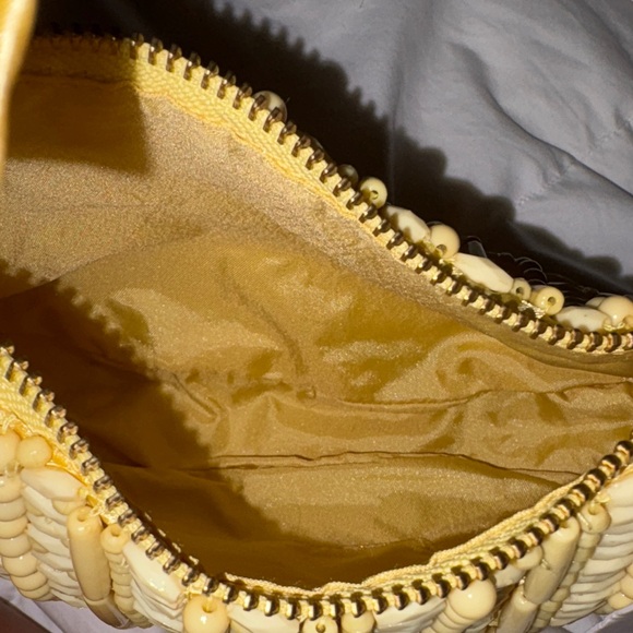 Handcrafted Beaded Yellow Bag - Picture 2 of 2